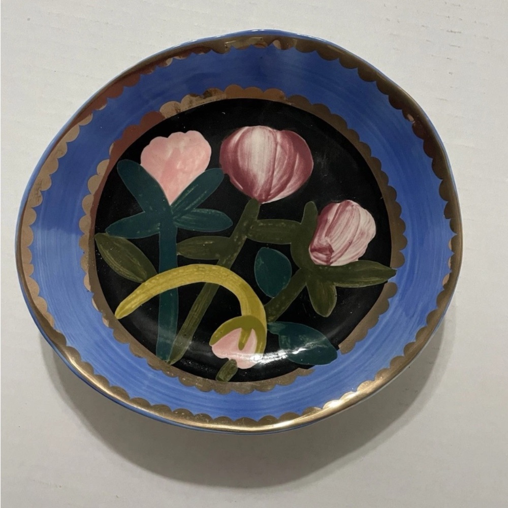 Anthropologie Francesca Kaye Floral Ceramic Bowl